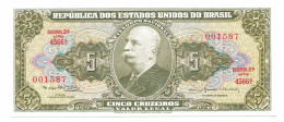 BRASIL 5 CRUZEIROS 1962 UNC Paper Money Banknote #P10831.4 - Lokale Ausgaben