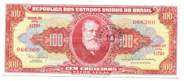 BRASIL 100 CRUZEIROS 1966 SERIE 1179A UNC Paper Money Banknote #P10850.4 - [11] Lokale Uitgaven
