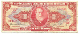 BRASIL 100 CRUZEIROS 1963 SERIE 169A UNC Paper Money Banknote #P10847.4 - [11] Local Banknote Issues