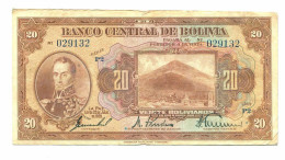 BOLIVIA 20 BOLIVIANOS 1928 SERIE P2 Paper Money Banknote #P10794.4 - [11] Emissioni Locali