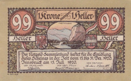 99 HELLER 1920 Stadt INNSBRUCK Tyrol Österreich Notgeld Banknote #PD870 - [11] Emisiones Locales