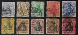 1902 Germania (II) DEUTSCHES REICH Ohne Wz. Satz Mi. 68 - 77 - Used Stamps
