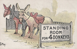 DONKEY Animals Vintage Antique Old CPA Postcard #PAA306.GB - Burros