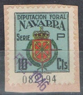 Sello Fiscal Diputacion De Navarra 10 Cts, Municipal, Serie P º - Fiscale Zegels