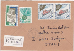 MONACO - MONTE - CARLO - BUSTA RACCOMANDATA - VIAGGIATA PER BOLOGNA - ITALIA - 1983 - Lettres & Documents