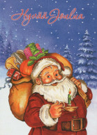 PÈRE NOËL Bonne Année Noël Vintage Carte Postale CPSM #PBL092.FR - Santa Claus