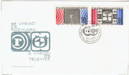 Enveloppe 1er Jour FDC Anniversaires 45 Ans Radio Et 15 Ans Télévision Tchécoslovaque 1968 - FDC