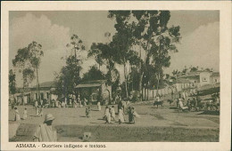 AFRICA - ERITREA - QUARTIERE INDIGENO E FONTANA - FOTO FARANDA - 1930s (12567) - Eritrea