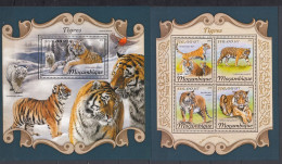 Mozambique 2018 - TIGRES - BL + BF  - MNH - Michel 42 Eur. - Big Cats (cats Of Prey)