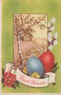 PÂQUES FLEURS ŒUF Vintage Carte Postale CPA #PKE166.FR - Ostern