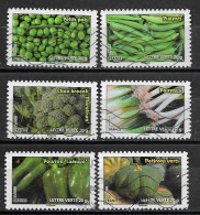 - France 2012  Oblitéré Autoadhésif  N°  739 - 741  - 743 - 746 - 747 - 749   -   Les Légumes - Used Stamps