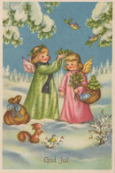 ANGELO Buon Anno Natale Vintage Cartolina CPSM #PAH119.IT - Engelen