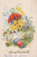 OSTERN HUHN EI Vintage Ansichtskarte Postkarte CPA #PKE102.DE - Pasqua