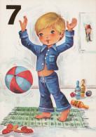 ALLES GUTE ZUM GEBURTSTAG 7 Jährige JUNGE KINDER Vintage Postal CPSM #PBT733.DE - Birthday