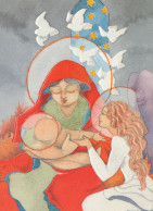 Jungfrau Maria Madonna Jesuskind Weihnachten Religion Vintage Ansichtskarte Postkarte CPSM #PBP916.DE - Vergine Maria E Madonne