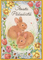OSTERN KANINCHEN Vintage Ansichtskarte Postkarte CPSM #PBO533.DE - Easter