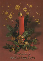 Neujahr Weihnachten KERZE Vintage Ansichtskarte Postkarte CPSM #PBN782.DE - Nouvel An