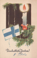 Buon Anno Natale CANDELA Vintage Cartolina CPSMPF #PKD405.IT - Nouvel An