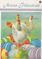 PASQUA POLLO UOVO Vintage Cartolina CPSM #PBO782.IT - Pasqua