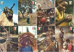 Lot 30 Cp Côte D'Ivoire - Danseuses, Masque, Coiffure, Pileuse ... - Côte-d'Ivoire