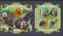 Mozambique 2018 - SINGES -MACACOS - BL + BF  - MNH - Michel 42 Eur. - Apen