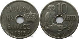 Grèce - Royaume - Georges Ier - 10 Lepta 1912 - TTB+/AU50 - Mon4998 - Greece