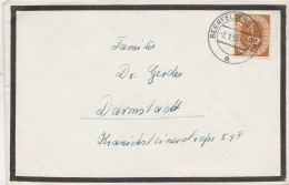 Bund Brief Mit 4 Pfg Posthorn Aus Beerfelden 1954 Stadtteil Der Stadt Oberzent Im Südhessischen Odenwaldkreis - Storia Postale