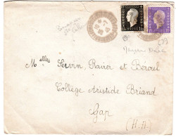 1945  CAD De BRIANCON Sur Marianne Dulac 1,20f + 1,00f  Envoyé à GAP - Lettres & Documents