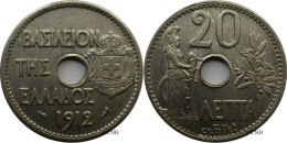 Grèce - Royaume - Georges Ier - 20 Lepta 1912 - TTB+/AU50 - Mon4890 - Greece