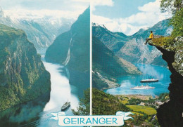 1 AK Norwegen * Geirangerfjord Mit Dem Wasserfall Die 7 Schwestern Und Dem Aussichtspunkt Flydalsjuvet Seit 2005 UNESCO - Norvège