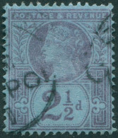 Great Britain 1887 SG201 2½d Purple/blue QV #2 FU - Otros & Sin Clasificación