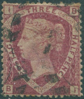 Great Britain 1870 SG52 1½d Lake-red QV IBBI FU - Other & Unclassified