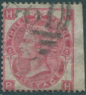 Great Britain 1873 SG143 3d Rose QV Plate 5 HPPH FU - Autres & Non Classés