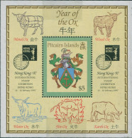 Pitcairn Islands 1997 SG510 Chinese New Year Of The Ox Hong Kong 97 Ovpt MS MNH - Pitcairn