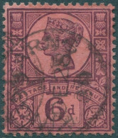 Great Britain 1887 SG208a 6d Deep Purple/rose Red QV #2 FU - Other & Unclassified