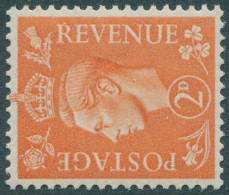 Great Britain 1941 SG488a 2d Pale Orange KGVI Wmk Sideways MLH - Non Classificati