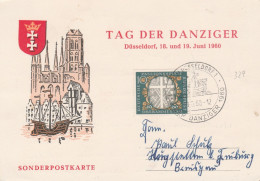 Sonderkarte Tag Der Danziger Düsseldorf 1960 Mit Sonderstempel - Danzig