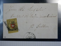 DN11 FRANCE BELLE LETTRE RR 1854 A ST GALLEN +VU M. BEHR .DISPERSION COLLECTION ++++ - Postmark Collection