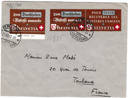 Suisse, Enveloppe De Zurich Pour Tooulouse Avec Marque De Censure - Covers & Documents