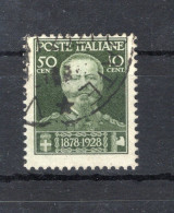 1928 REGNO SET USATO 239 Vittorio Emanuele II, 50enario Della Morte - Afgestempeld