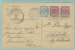 Postkaart Met Stempel GHISTELLE - 1911 - Altri & Non Classificati