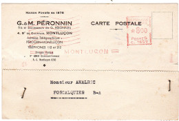 1948  "  G & M PERONNIN  MONTLUCON  "  Envoyée à FORCALQUIER - Brieven En Documenten