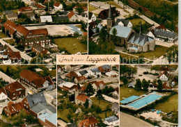 73854214 Laggenbeck Ibbenbueren Fliegeraufnahmen Mit Kirche Und Freibad  - Ibbenbueren