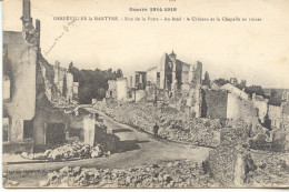 CPA - GERBEVILLER - RUE DE LA POSTE - AU FOND, CHATEAU ET CHAPELLE EN RUINES - Gerbeviller