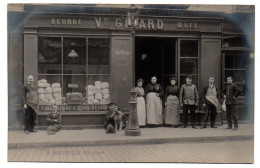 Devanture D'un Magasin De Beurre Et Oeufs. Maison Girard . Berthillot Successeur. Carte Photo Animée Non Située - Magasins