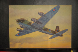 CP,  ILLUSTRATEUR, Louis Petit, Avion,  SHORT STIRLING BOMBARDIER LOURD, Collection Des Avions Alliés - 1939-1945: 2ème Guerre