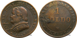 Italie - États Pontificaux - Pie IX - 1 Soldo / 5 Centesimi 1867 R Grand Buste Petite Date - TB+/VF35 Nettoyée - Mon4485 - Other & Unclassified