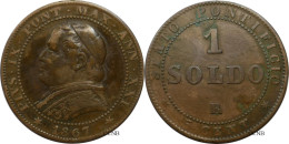 Italie - États Pontificaux - Pie IX - 1 Soldo / 5 Centesimi 1867 R Grand Buste Petite Date - TTB/XF45 - Mon5803 - Altri & Non Classificati