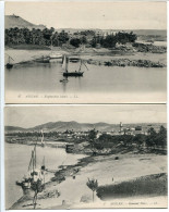 EGYPTE Lot 2 CPA Non écrites * ASSUAN Eléphantine Island & Général View / ASSOUAN Ile D'Eléphantine  & Vue Générale - Aswan