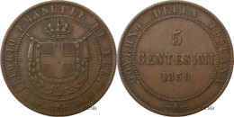 Italie - Provinces-Unies D'Italie Centrale - Victor-Emmanuel Roi élu - 5 Centesimi 1859 - TTB/XF45 - Mon6359 - Piemonte-Sardinië- Italiaanse Savoie